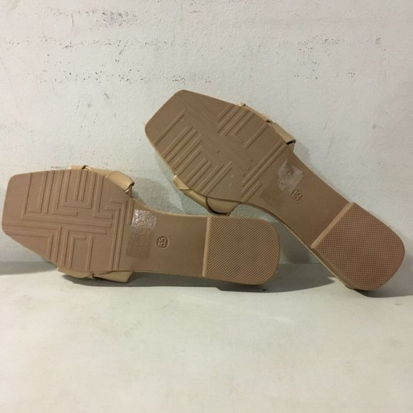 NWT CAPE ROBBIN DEJA‎ WOVEN SLIP-ON FLATS MULES SLIDE SANDALS NUDE 5.5, 6 - Picture 12 of 15